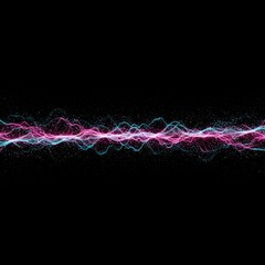 Abstract Glowing Wave with Pink and Blue Particles