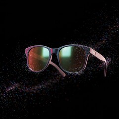 Pink And Purple Sunglasses With Sparkling Effect