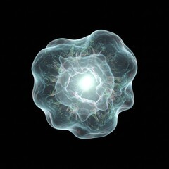 Abstract Glowing Energy Sphere in Dark Space