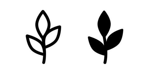 Leaf icon. Plant branch sign. Natural green ecology symbol. Organic foliage and nature pictogram. Botanical environment climate illustration.
