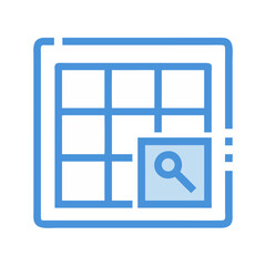 Design Grid Interface with Zoom Function Icon Representing UI Layout and Precision Editing