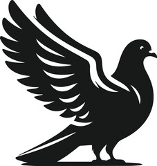Obraz premium Vector pigeon bird silhouette isolated