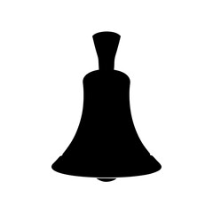 Silhouette of a Bell Against a White Background with a Clapper