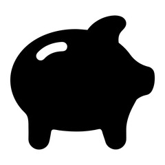 Piggy bank silhouette icon signifying savings and financial planning for the future