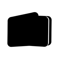 Black and white icon representing a stack of generic rectangular cards
