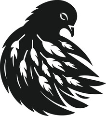 Vector pigeon bird silhouette isolated