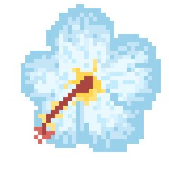 Pixelated hibiscus Tropical Flower