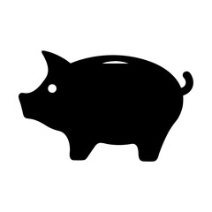 Black Piggy Bank Silhouette Symbolizing Savings and Financial Planning for the Future