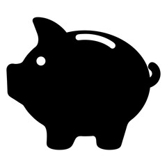 Black silhouette of a piggy bank representing savings and financial planning