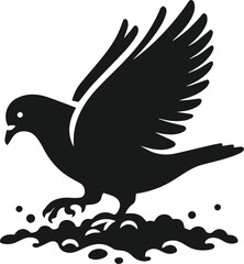 Vector pigeon bird silhouette isolated