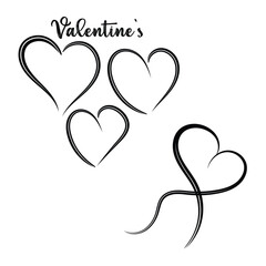 Elegant Valentines Day Calligraphy Hearts Design for Romantic Projects