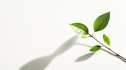 Obraz premium Green leaves on white background