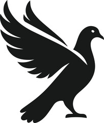 Vector pigeon bird silhouette isolated