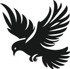 Vector pigeon bird silhouette isolated