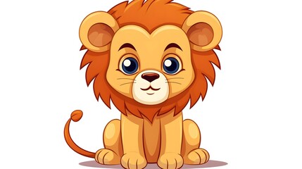 Obraz premium Cute Kawaii Lion Cartoon Design - High Quality Vector Illustration for Children's Books and Products