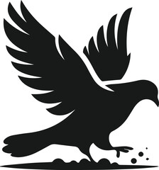 Vector pigeon bird silhouette isolated
