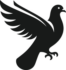 Vector pigeon bird silhouette isolated