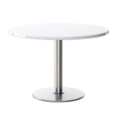 Sleek White Round Table Design , isolated on white background png