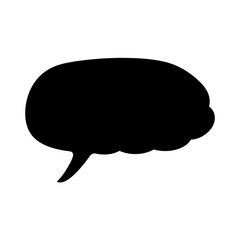 Simple black and white image of a speech bubble or thought bubble