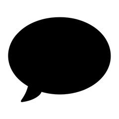 Black speech bubble icon on white background for messages and conversation