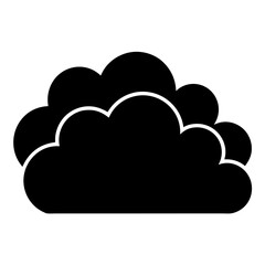 Monochrome cloud graphic with smooth edges and clustered form, sky object