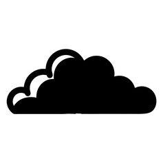 Fototapeta premium Black and white illustration of a single stylized cloud shape