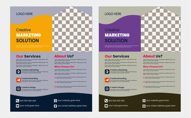 Creative professioanl a4 size flyer, flyer template layout and modern concept premium vactor, corporate modern and simple 2 colors template design.
