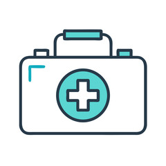 Obraz premium Medical First Aid Kit Icon Representing Emergency Care and Health Support