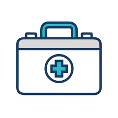 Obraz premium Medical First Aid Kit Icon Representing Emergency Care and Health Support
