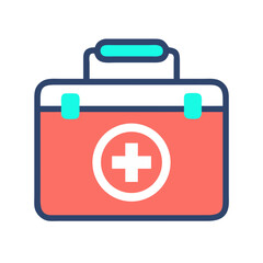 Obraz premium Medical First Aid Kit Icon Representing Emergency Care and Health Support