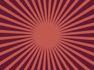 A dynamic, radial pattern background in warm maroon and terracotta colors.