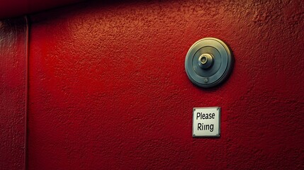 Red wall with a doorbell