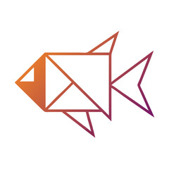Origami Fish Icon Design Representing Paper Craft and Aquatic Life