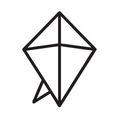 Origami Kite Shape Icon Representing Paper Craft and Playful Design