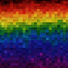 Fototapeta premium Vibrant Rainbow Pixel Background