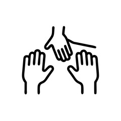 Obraz premium Hands reaching out to each other in a simple line art design 