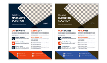  Creative professioanl a4 size flyer, flyer template layout and modern concept premium vactor, corporate modern and simple 2 colors template design.

