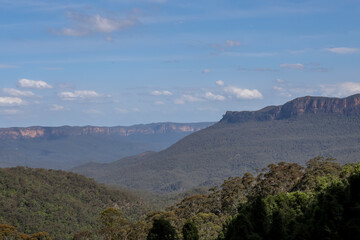 View of landscape in national park at blue mountain at australia