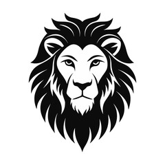 Fototapeta premium Lion silhouette vector Style with white background