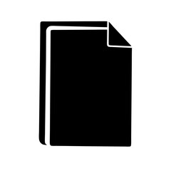 Stylized Black Paper with Curled Corner Icon for Document Representation