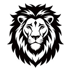 Fototapeta premium Lion silhouette vector Style with white background