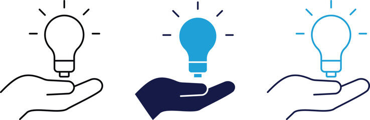 Light bulb, idea, solution, thinking, creativity, innovation, brainstorming, mind, logic, and planning this flat icon set represents problem-solving and creative thinking