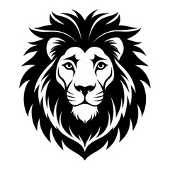 Fototapeta premium Lion silhouette vector Style with white background
