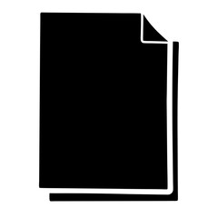 Silhouette of two blank documents with curled corner for design element
