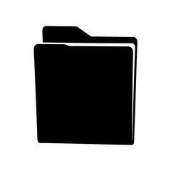 Simple and clean black and white folder icon for file management