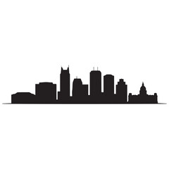 Naklejka premium Twin cities skyline horizontal banner. Black silhouette of Twin Cities, Minnesota. Vector template for your design. Vector black silhouette. with white background