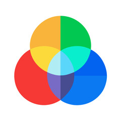 Obraz premium RGB Color Wheel Diagram Icon Representing Digital Color Theory and Design