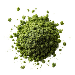 Obraz premium A pile of green powder on a white surface