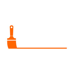 Paint brush drawing line icon on white background