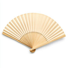 fan, wooden fan, folding fan, hand fan on white background